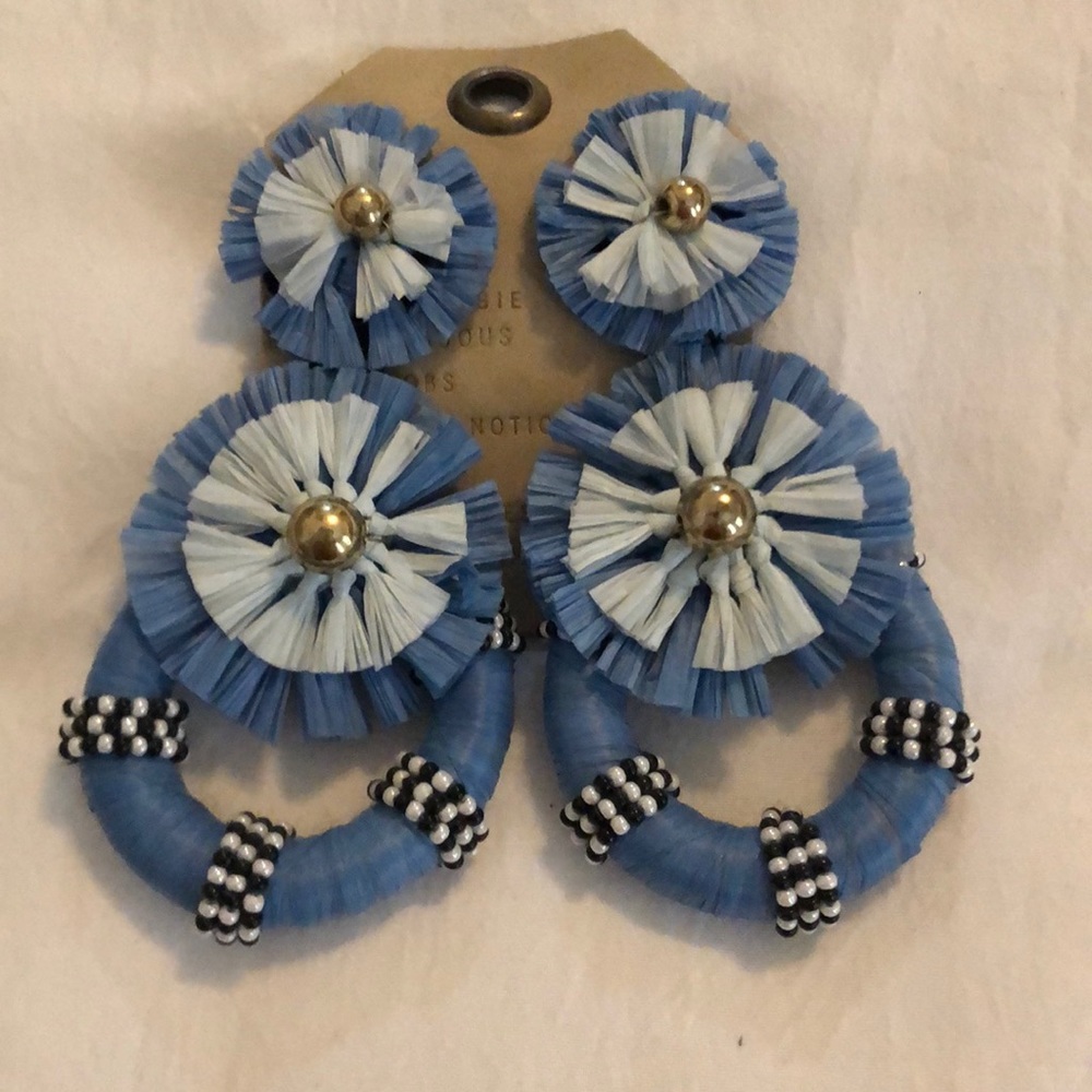 Anthropologie never worn blue statement earrings